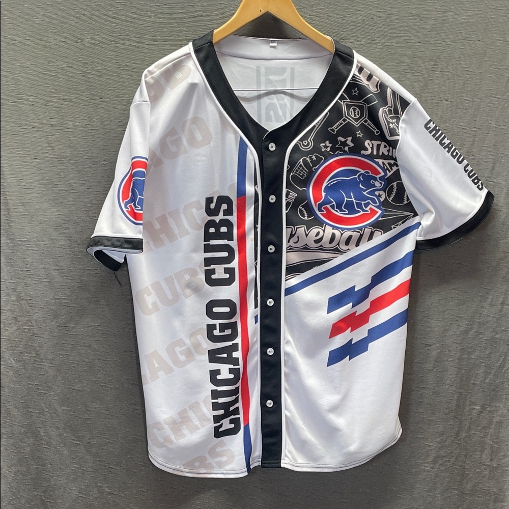 Chicago Cubs White and Blue Baseball Jersey